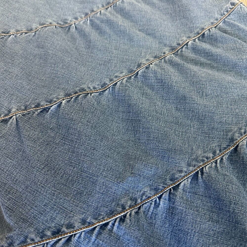 INC International Concepts Tiered Denim Maxi Skirt Size 10 Fairy Cottage Cotton - Picture 6 of 9